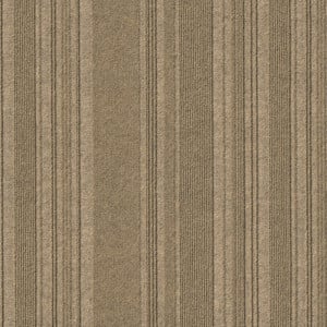 Infinity Couture Barcode Rib Peel & Stick Carpet Tile Chestnut 24" x 24" Premium (60 sq ft/ctn)