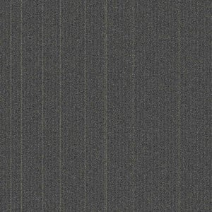 Mohawk Group Mindful Stripe Carpet Tile Charcoal 24" x 24"