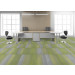 Shaw Duotone Tile Silver Chartreuse Office Scene