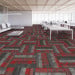 Shaw Quad Carpet Tile Crimson Rope 24" x 24" Premium - Office Scene