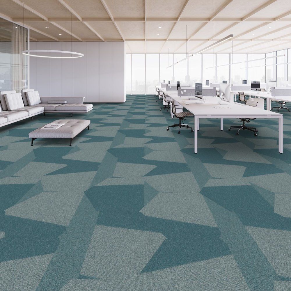 Shaw Color Shift Hexagon Carpet Tile Aerial 28.8